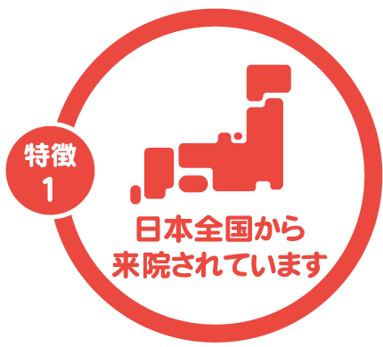 日本全国から患者さんが来院されています